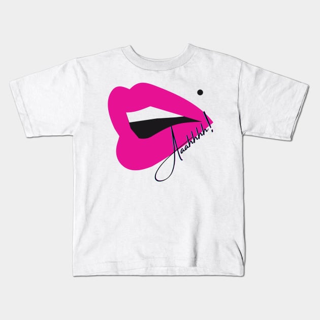 Purple Lips... Aaahhhh! Kids T-Shirt by boldstuffshop